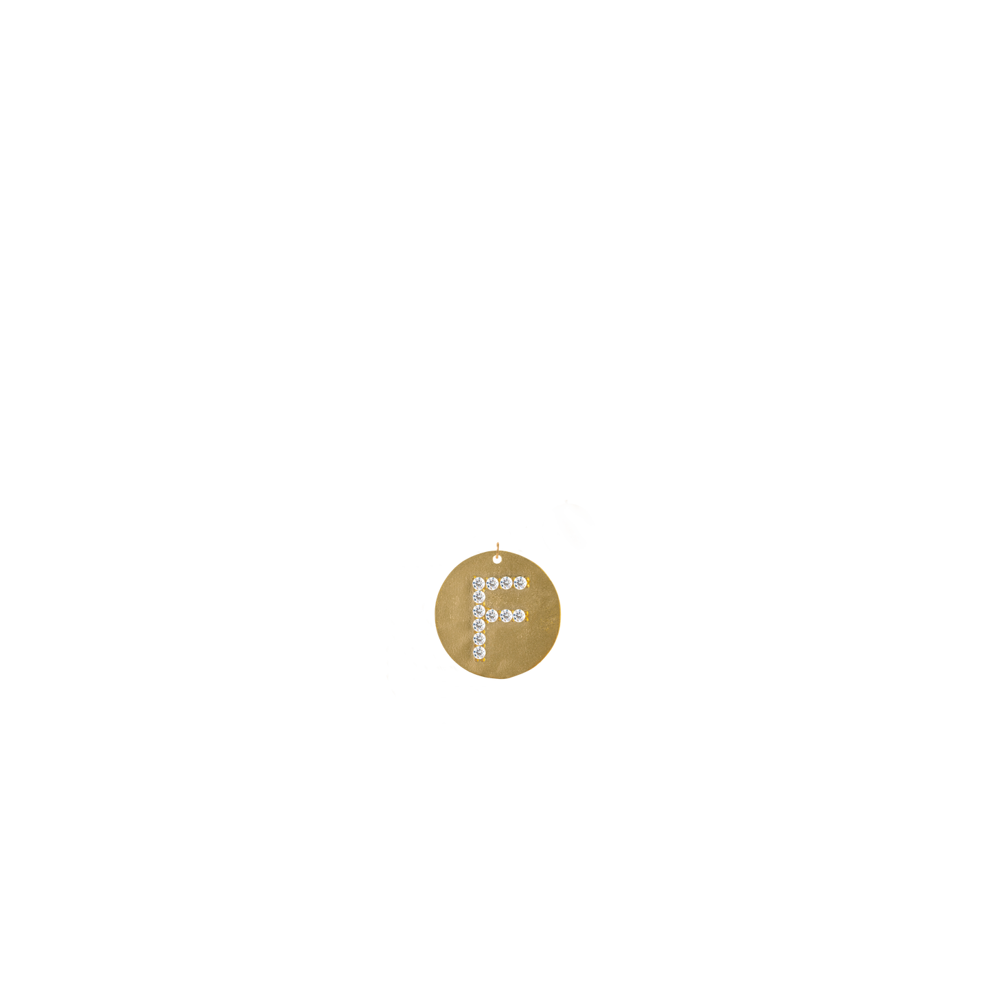 Gold Coin Initial Pendant - F
