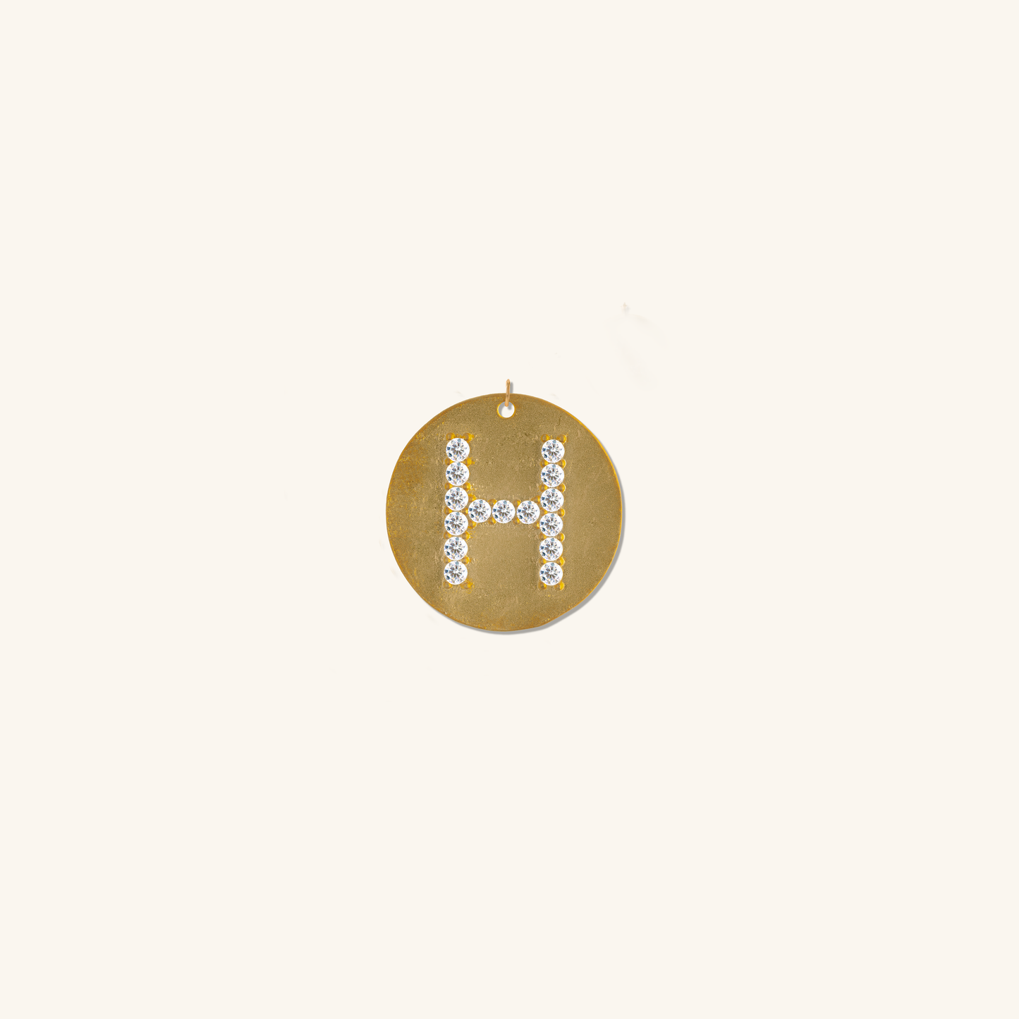 Gold Coin Initial Pendant - H