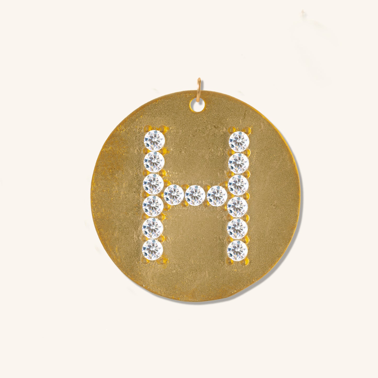 Gold Coin Initial Pendant - H