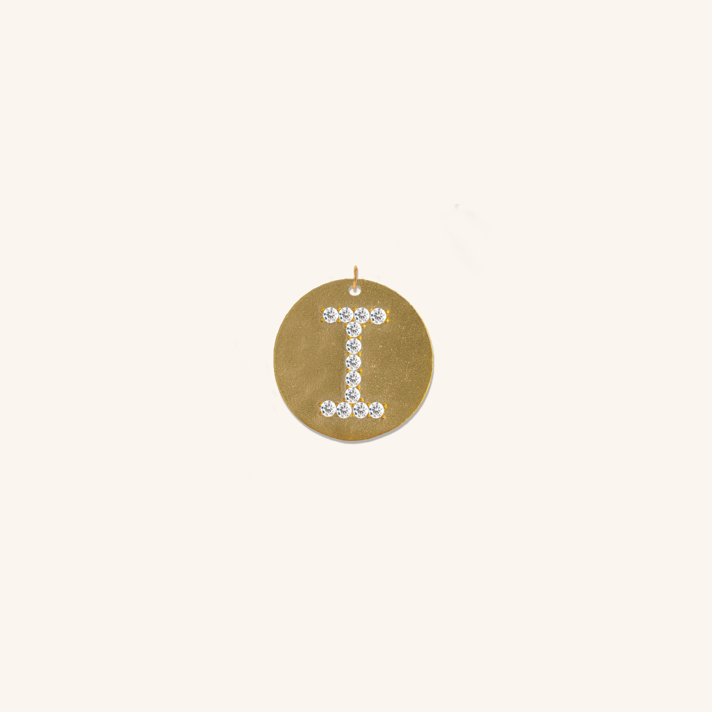 Gold Coin Initial Pendant - I