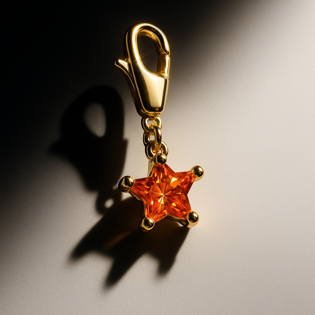 Mini Astrid Star Charm - Orange