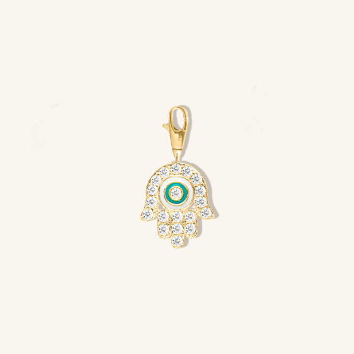 Santorini Páve Hamsa Charm