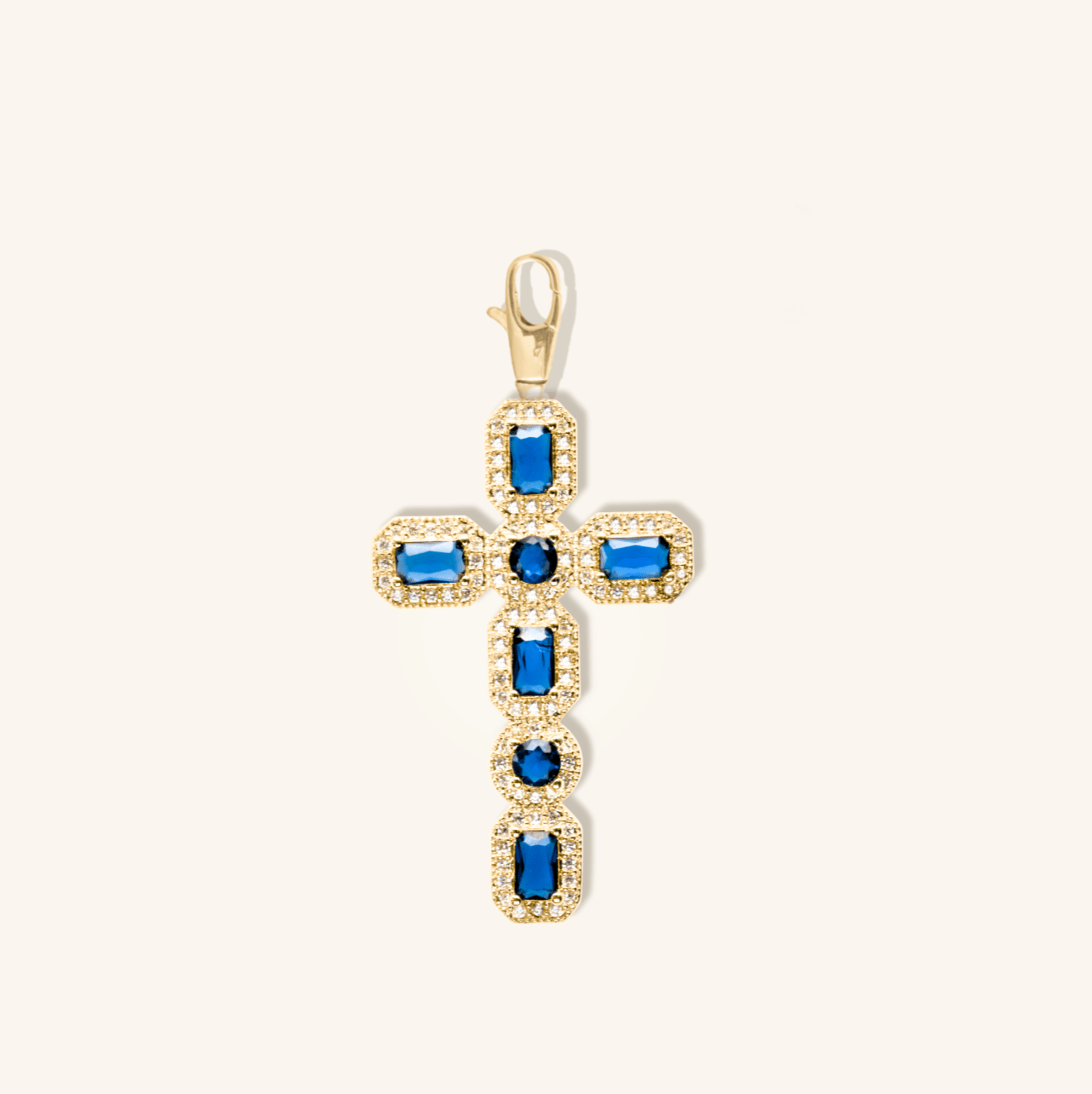 Micro Páve navy cross pendant