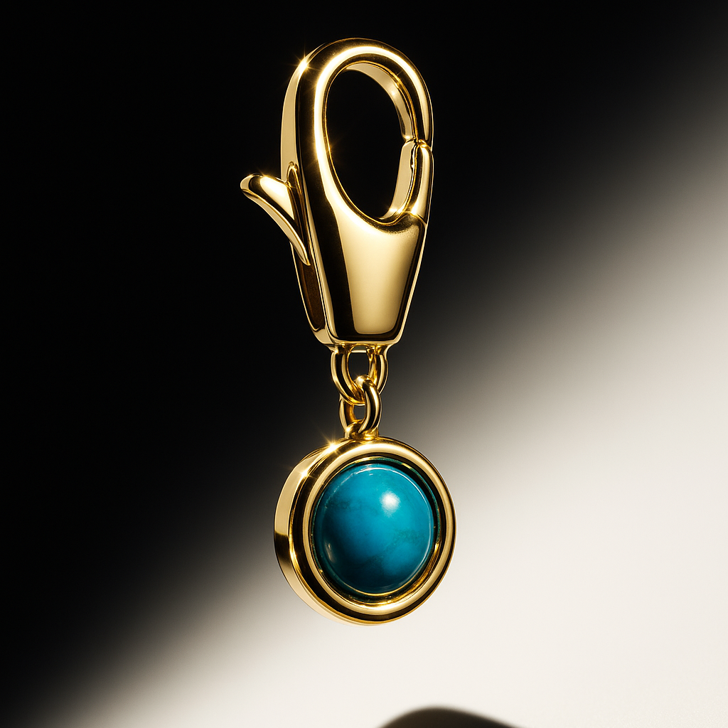 Micro turquoise stone charm