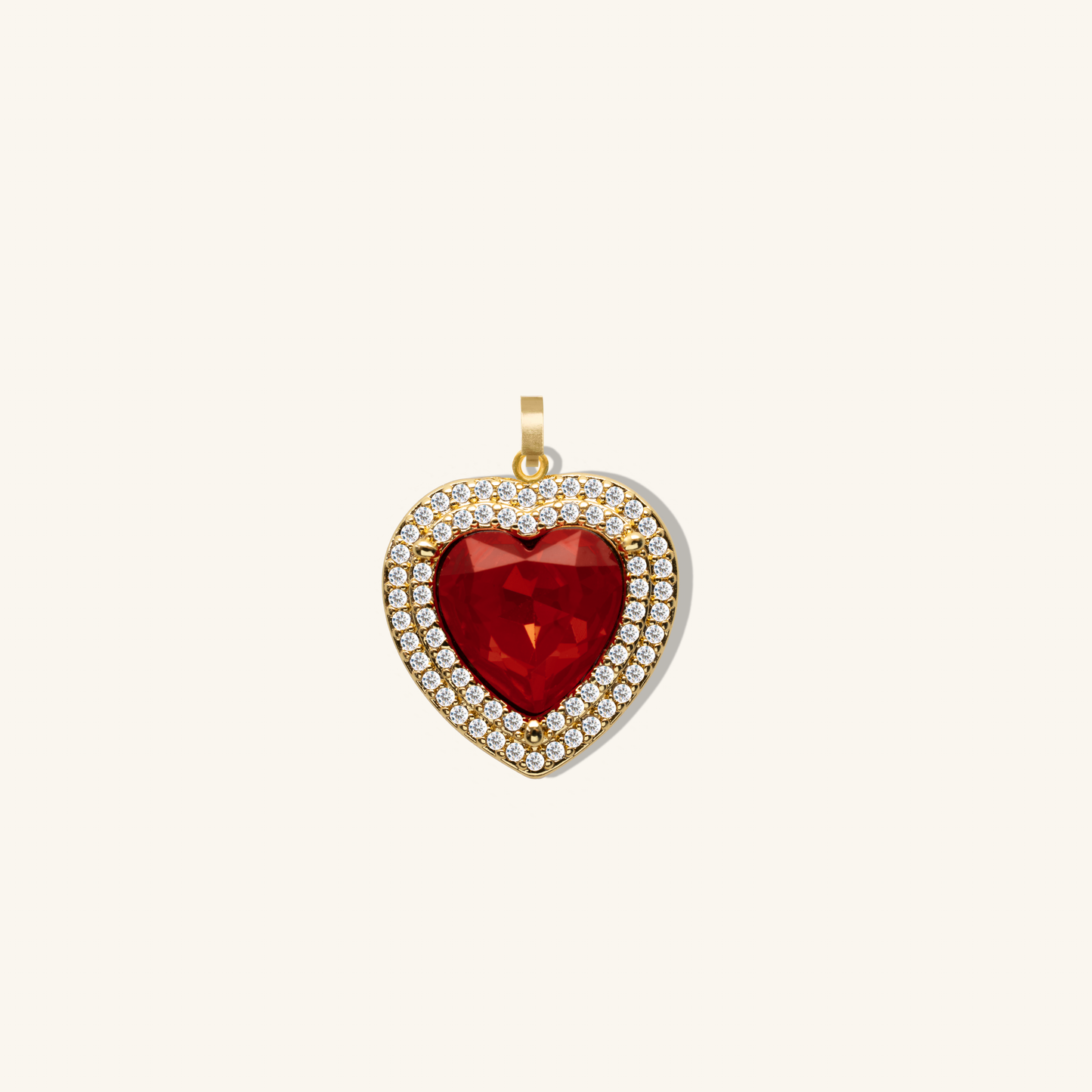 Freshwater Pearl Ruby Heart Necklace