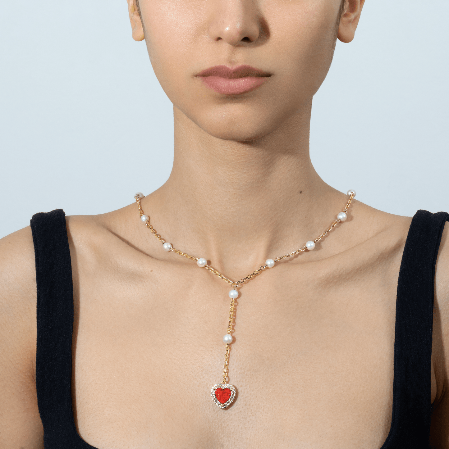 Ruby heart pendant