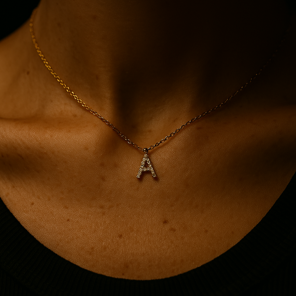 Diamond Initial Dainty Necklace