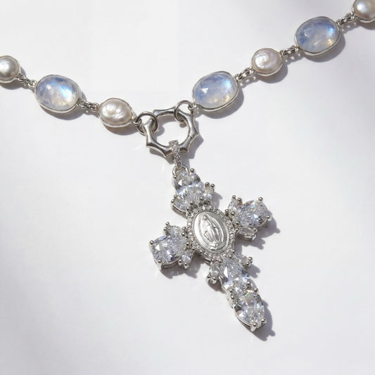 DÁZE CROSS NECKLACE - silver