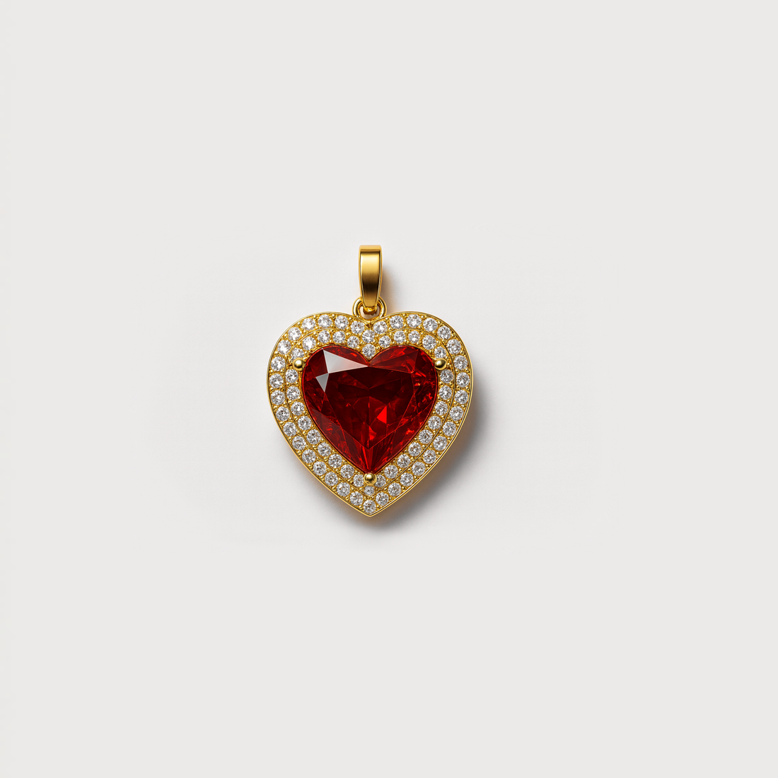 Ruby heart pendant