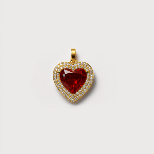 Ruby heart pendant