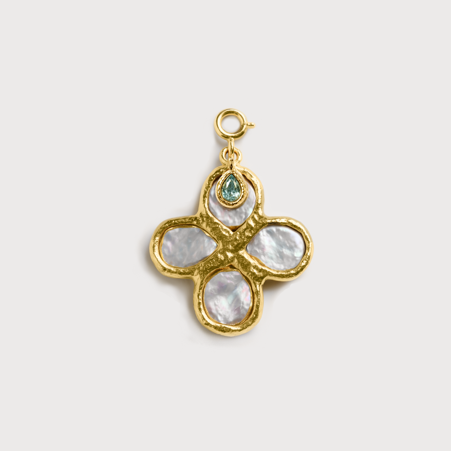 Molten Gold Clover pendant with birthstone
