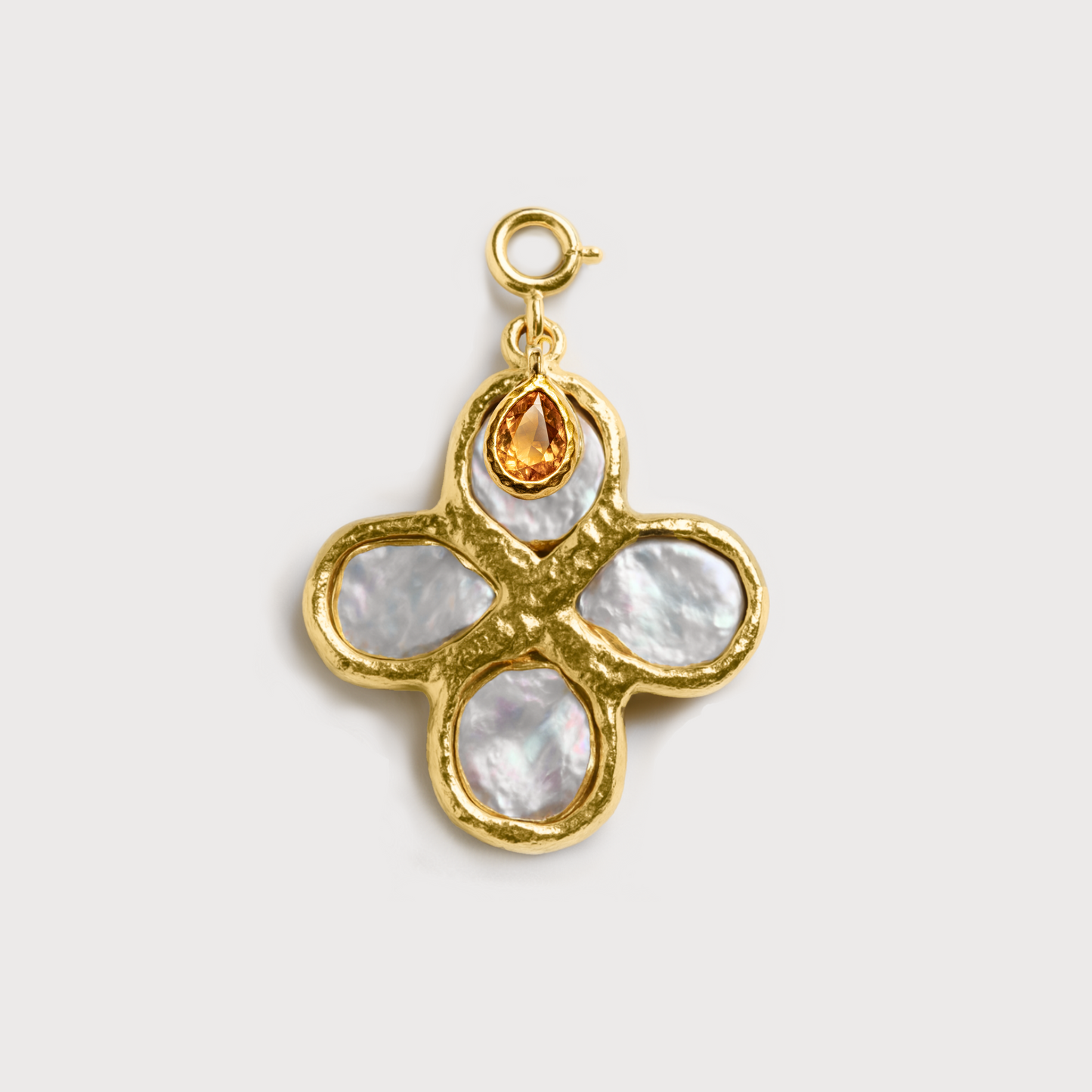 Molten Gold Clover pendant with birthstone
