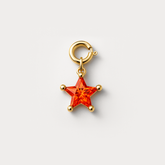 Mini Astrid Star Charm - Orange