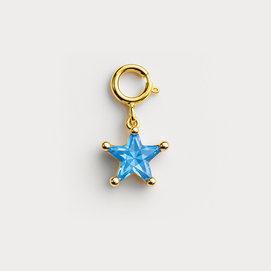 Mini Astrid Star Charm - Light Blue