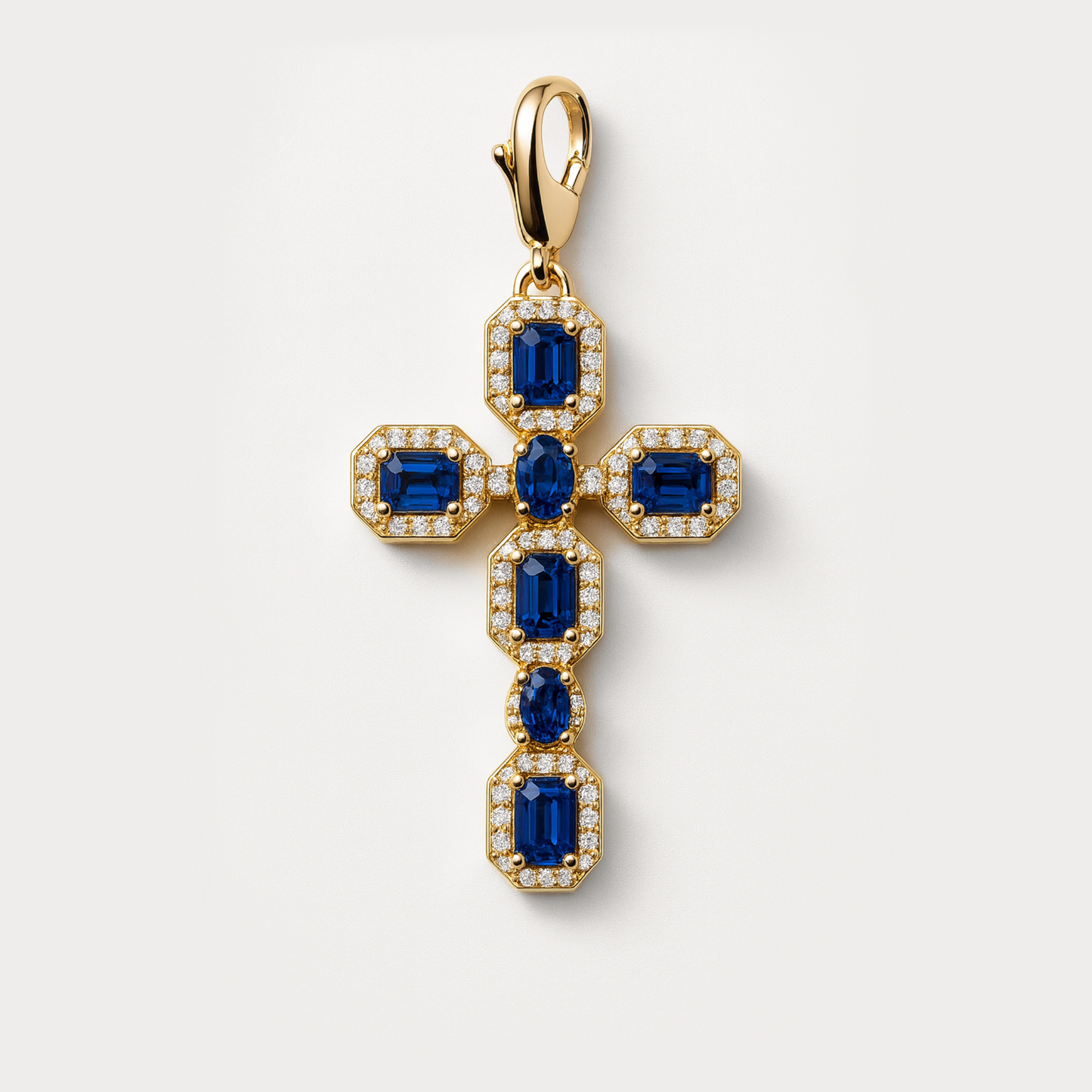 Micro Páve navy cross pendant