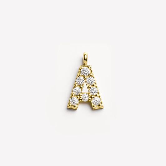 Diamond Gold Initial Charm