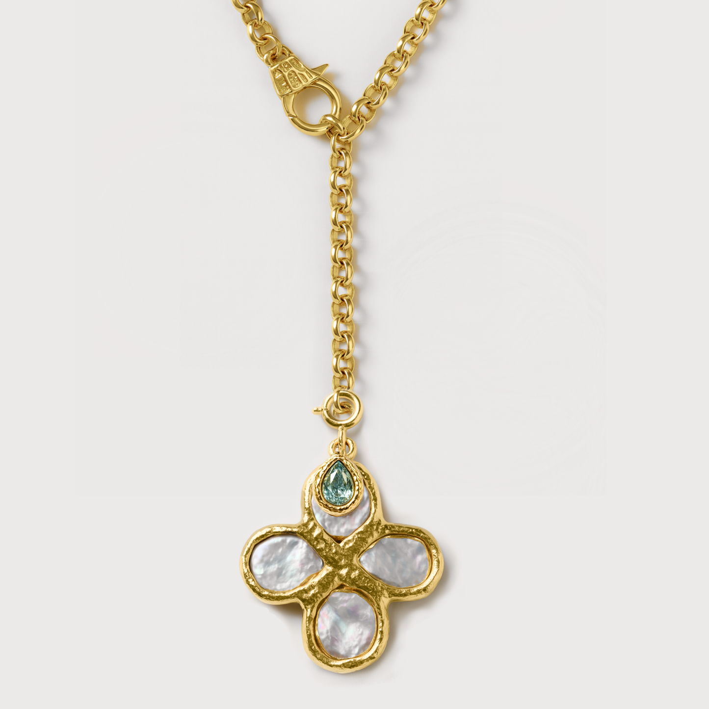 3-in-1 Molten Gold Birthstone Clover Necklace