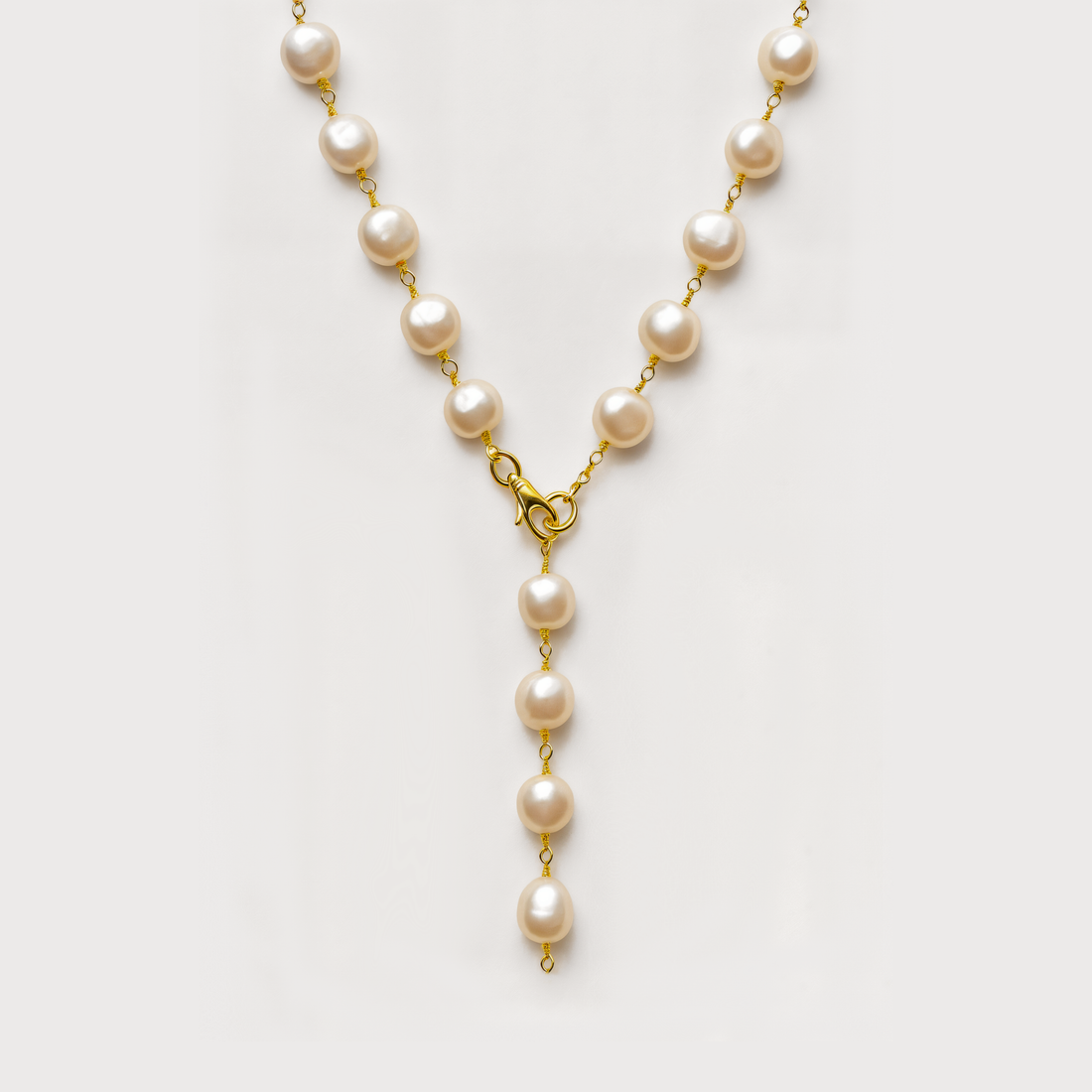 3-in-1 Gold Pearl Necklace
