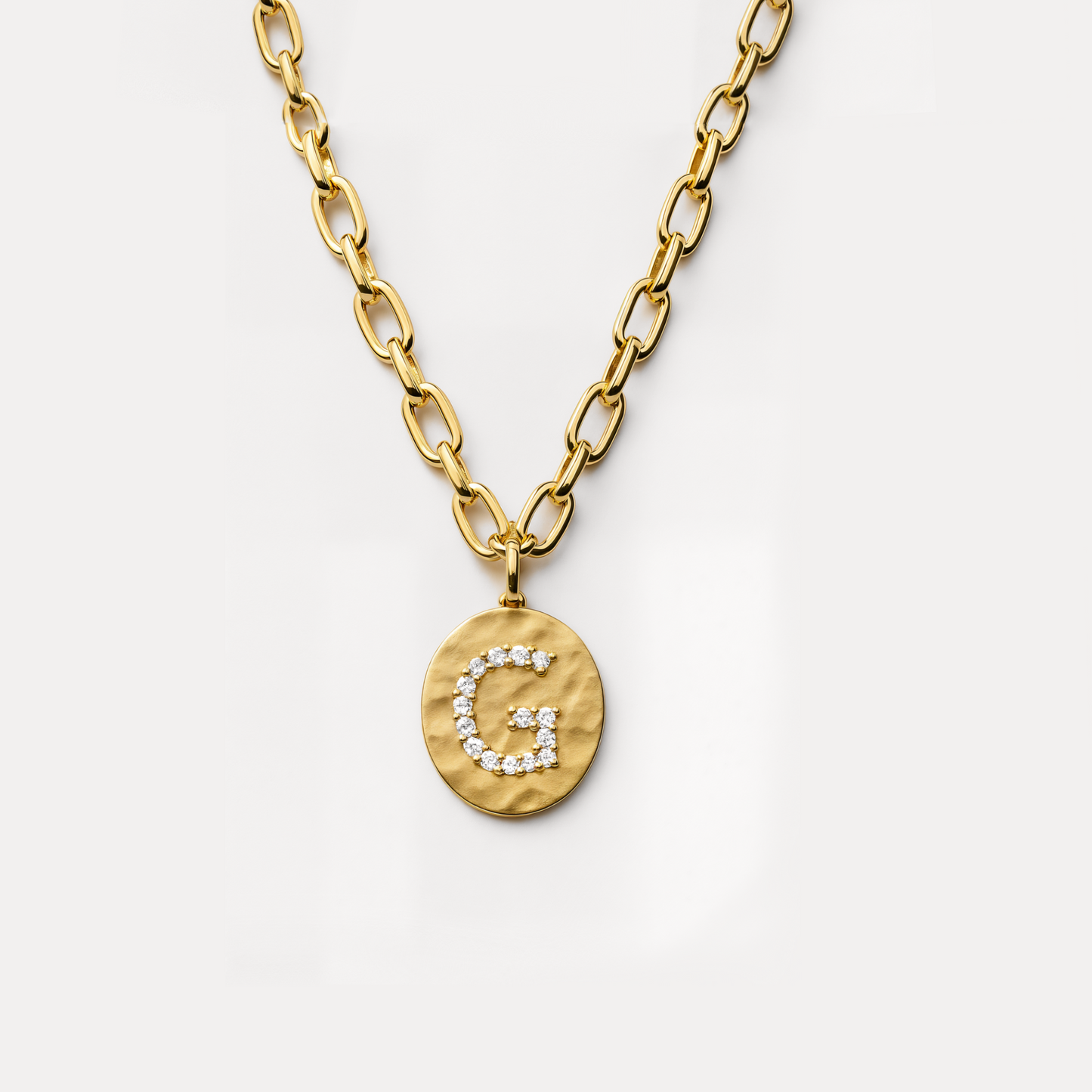 Gold Initial Coin Necklace