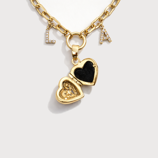 2 initial gold perfume necklace