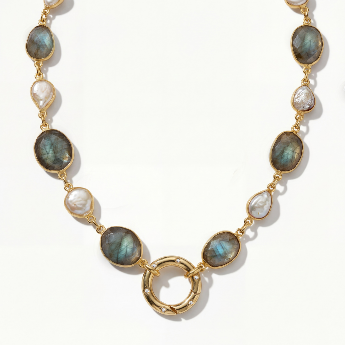 Labradorite Pearl Choker Necklace (Copy)