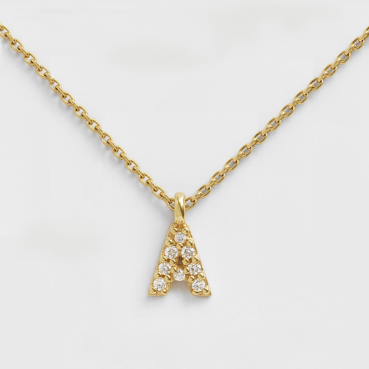 Diamond Initial Dainty Necklace