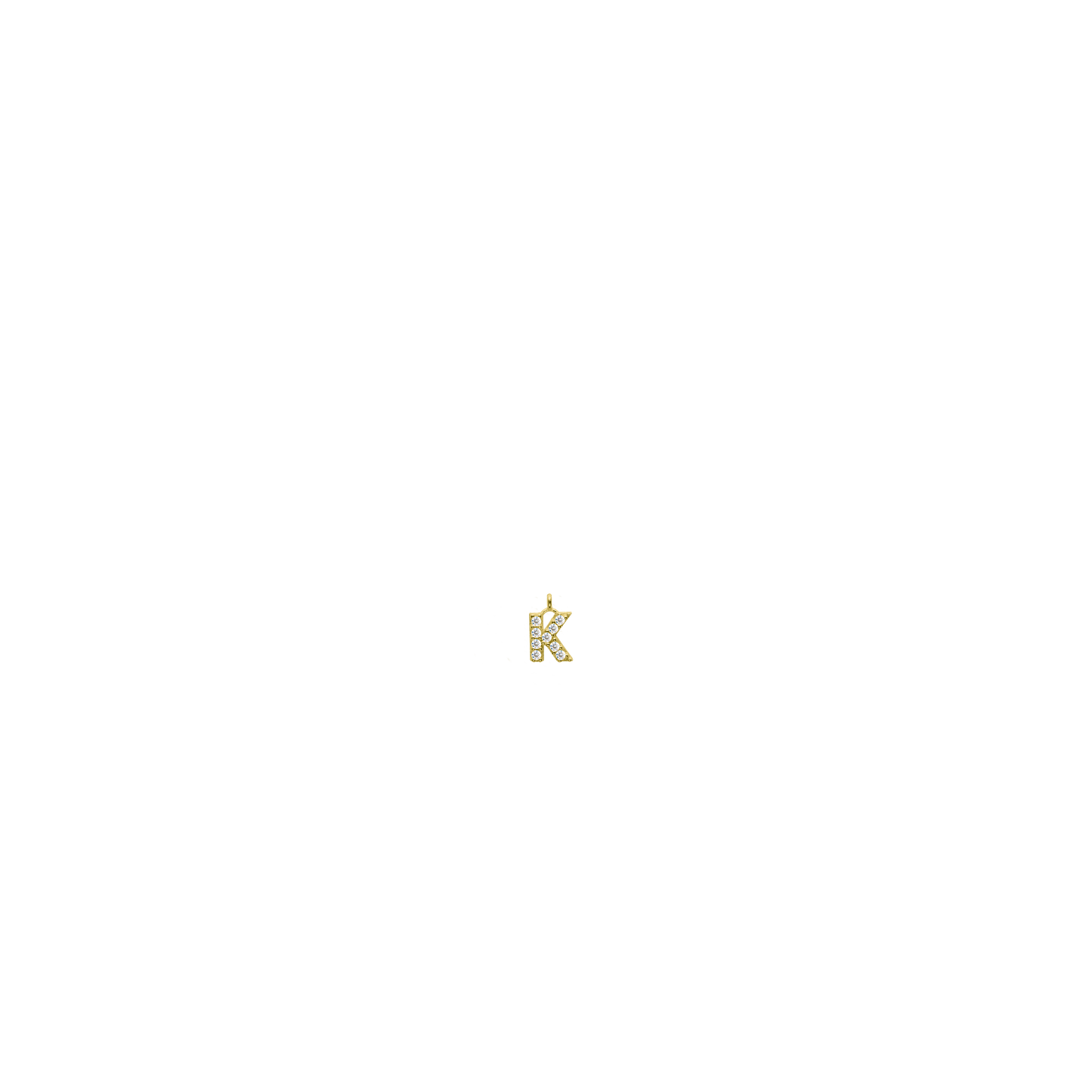 White Diamond Initial Charm - K
