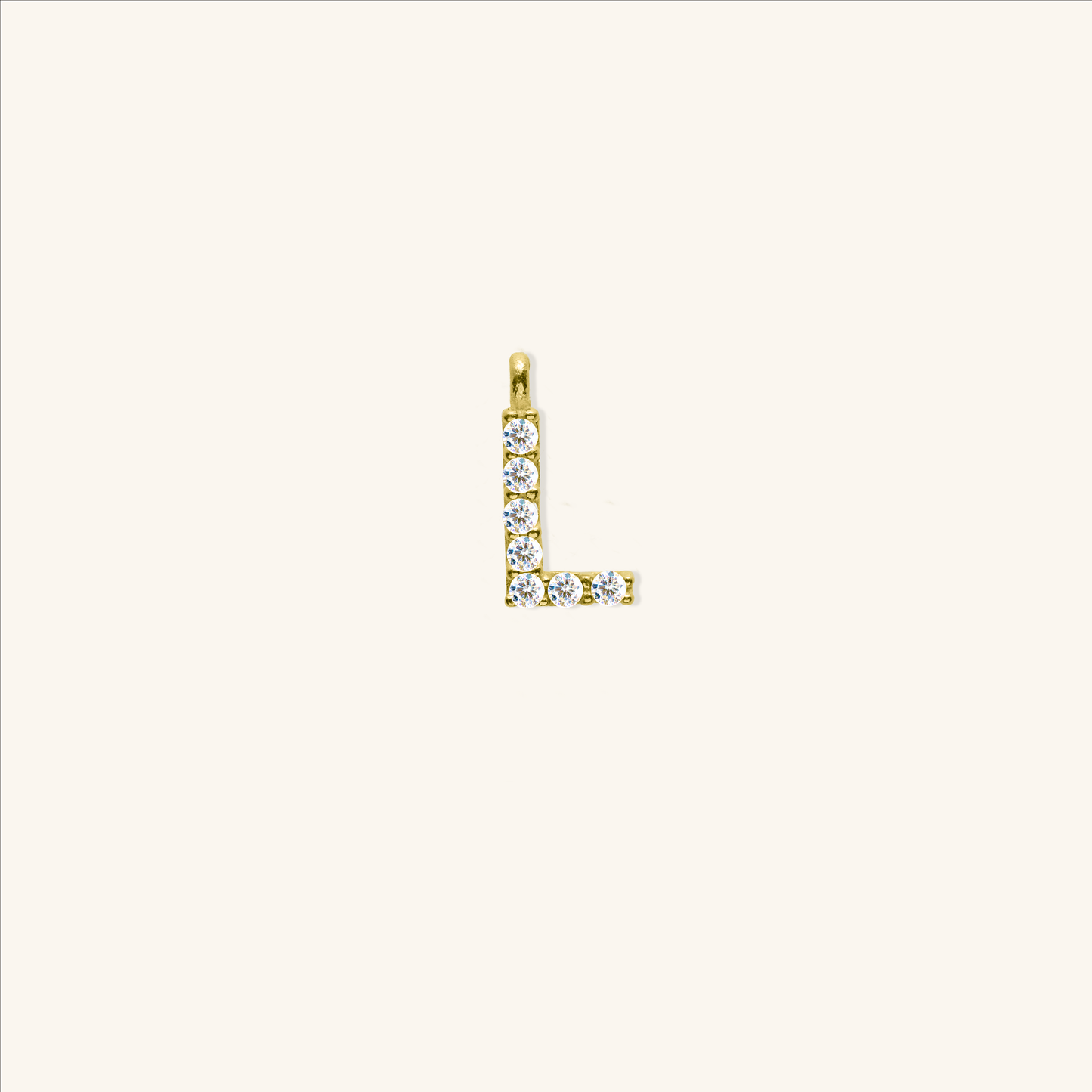 White Diamond Initial Charm - L