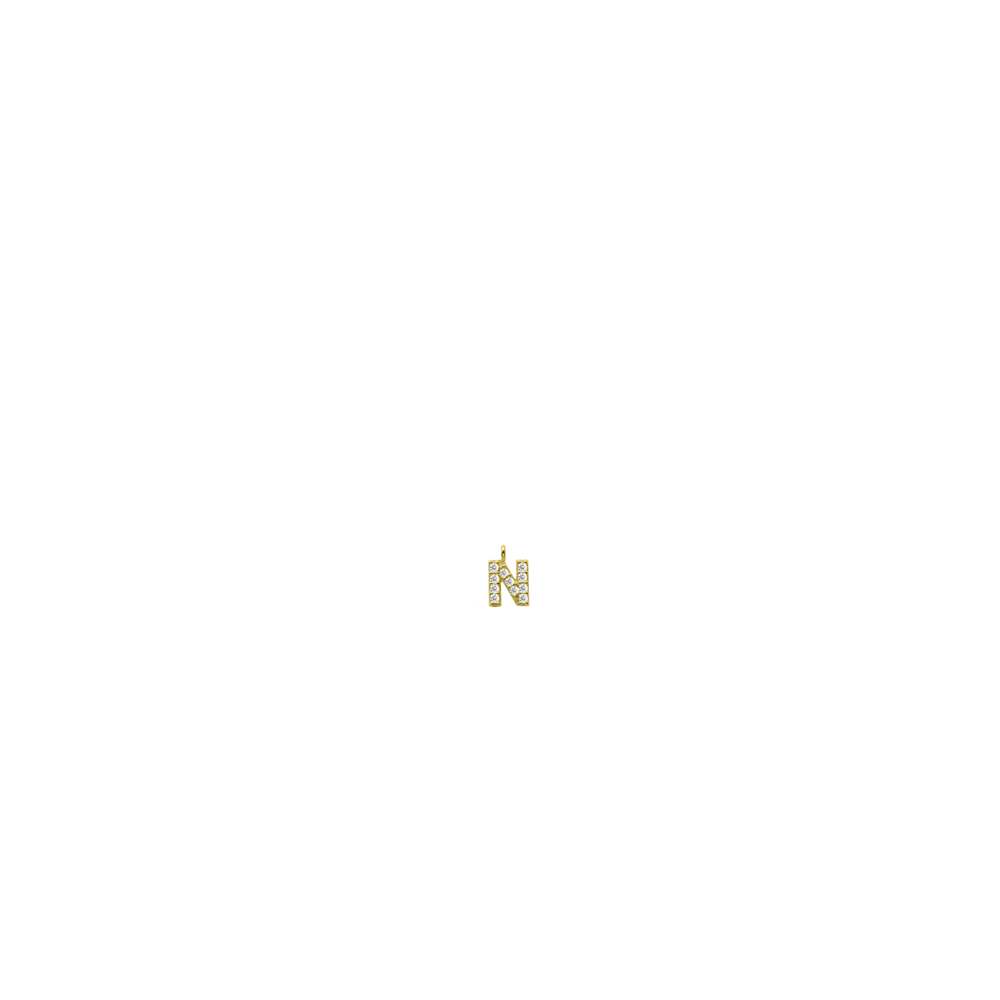 White Diamond Initial Charm - N