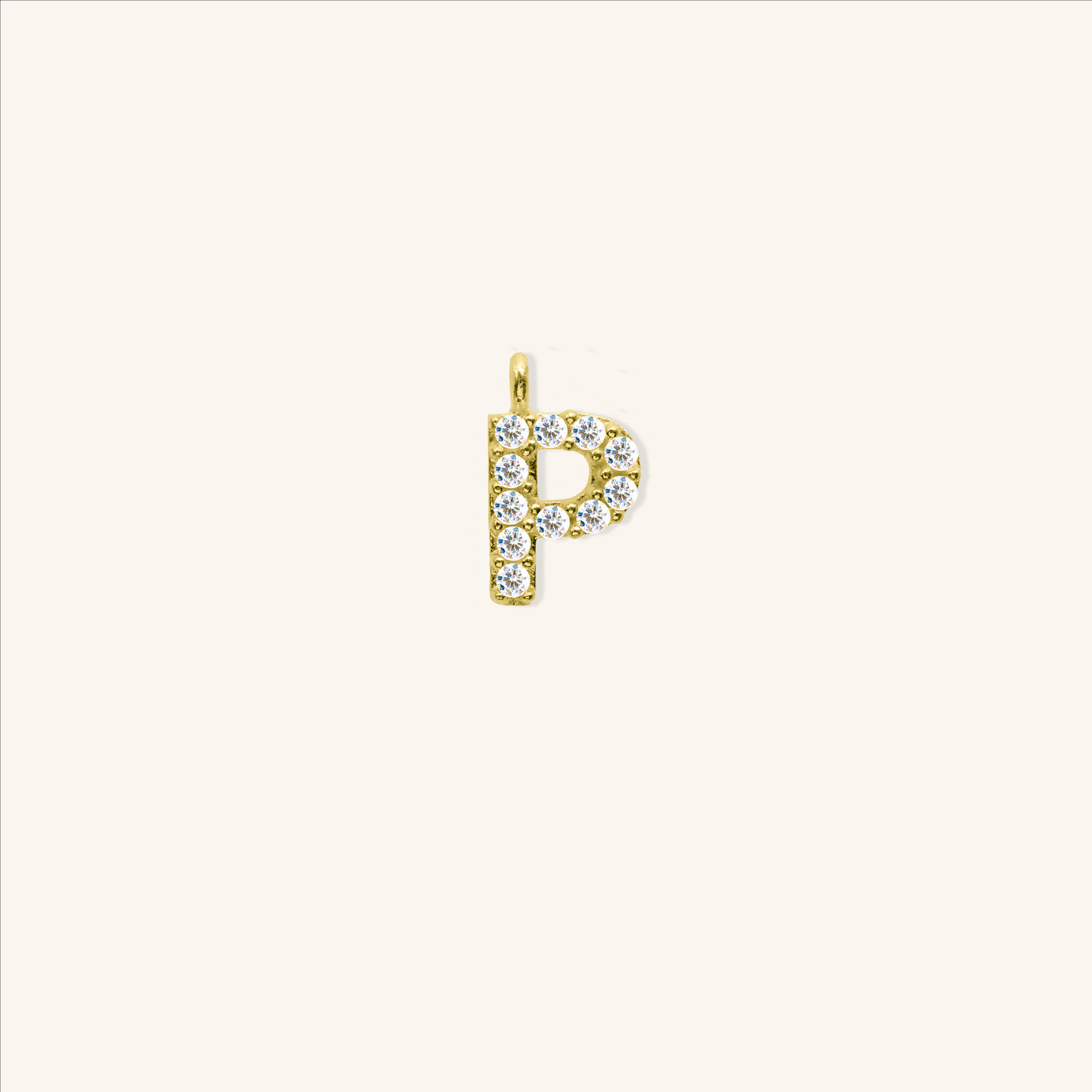 White Diamond Initial Charm - P