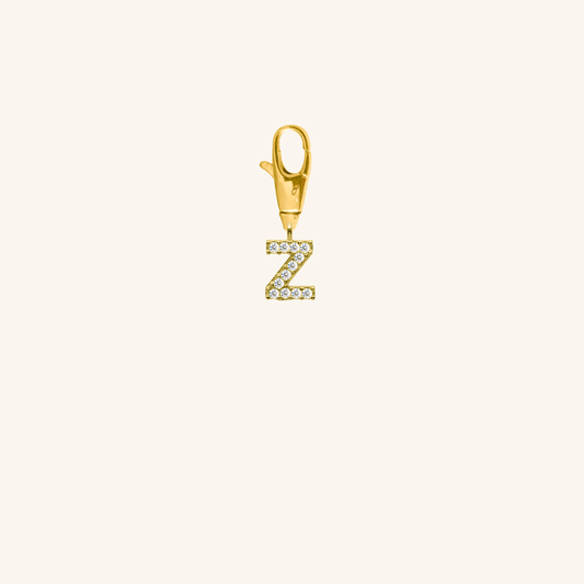 White Diamond Initial Charm -Z
