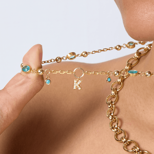 Diamond Gold Initial Charm