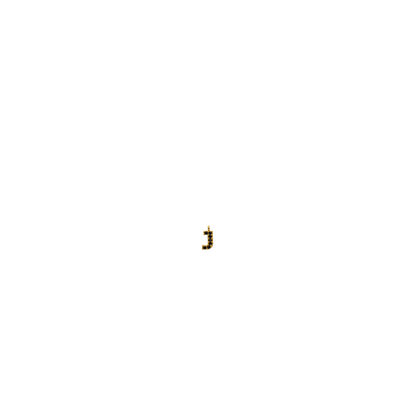 Gold Black Initial Charm - J