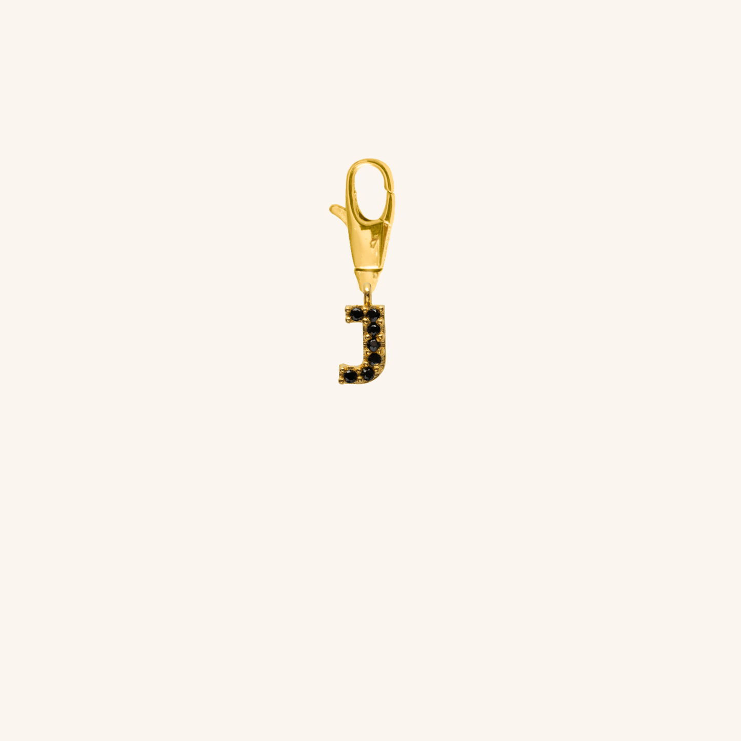 Gold Black Initial Pendant