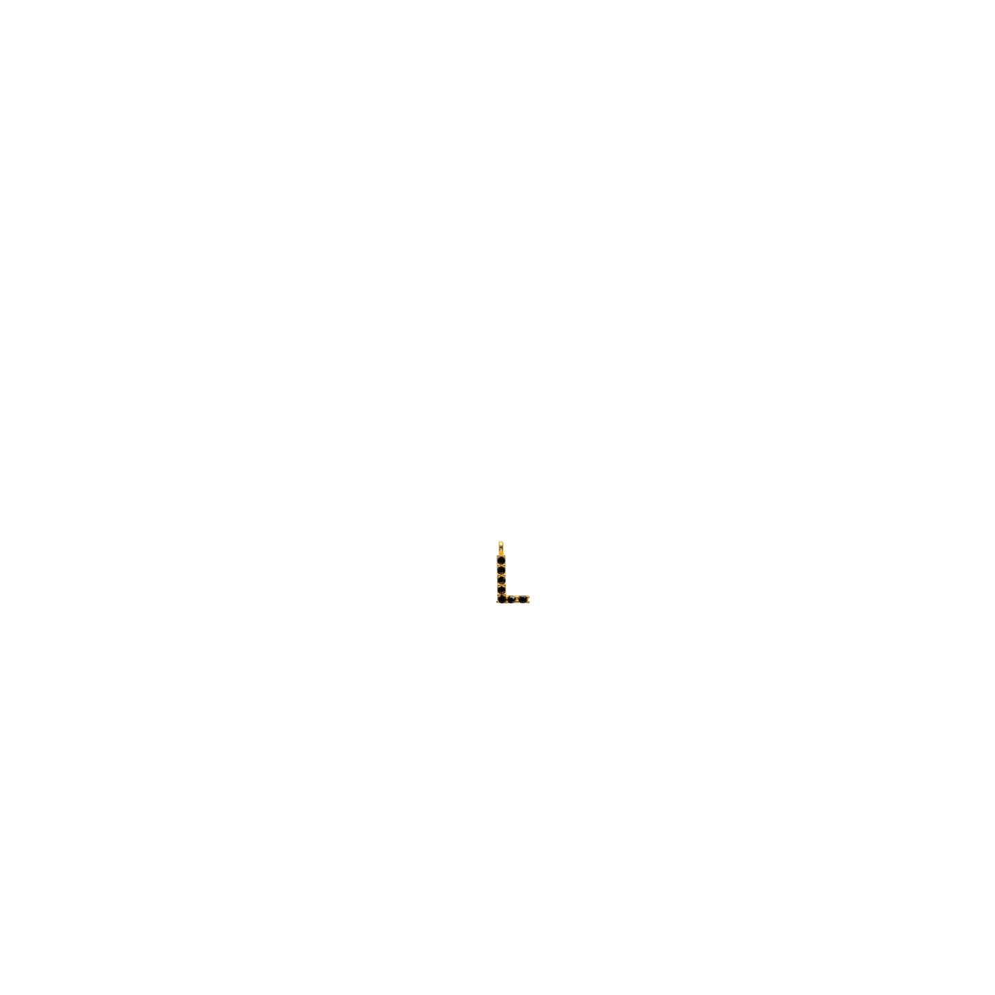Gold Black Initial Charm - L