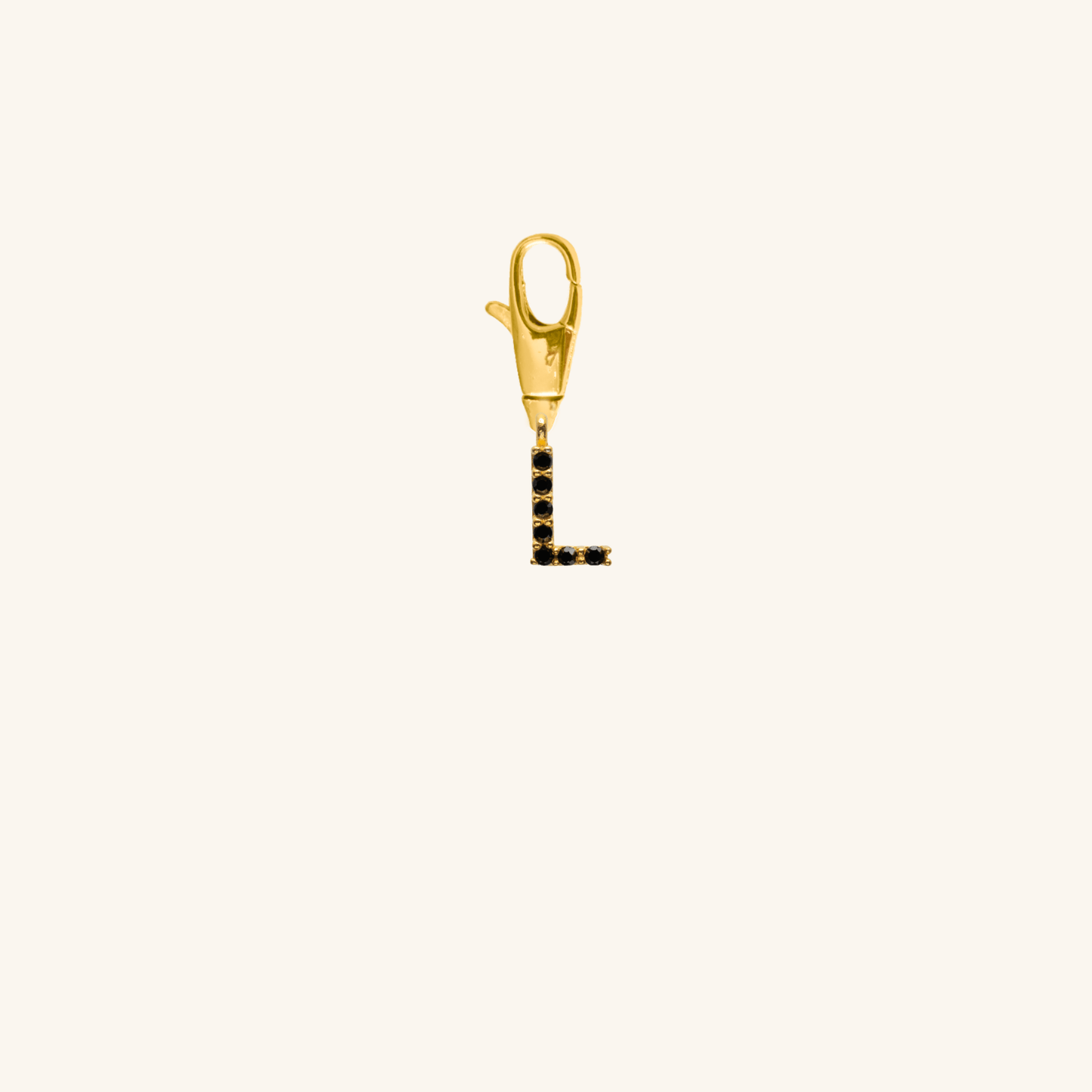 Gold Black Initial Pendant