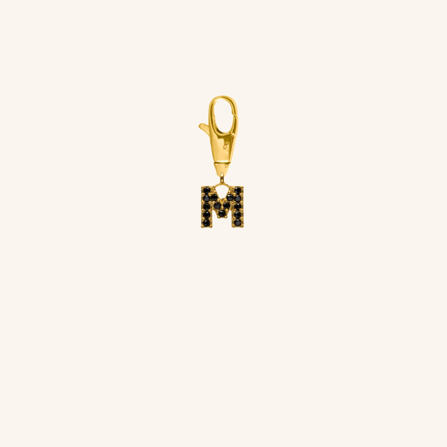 Gold Black Initial Pendant