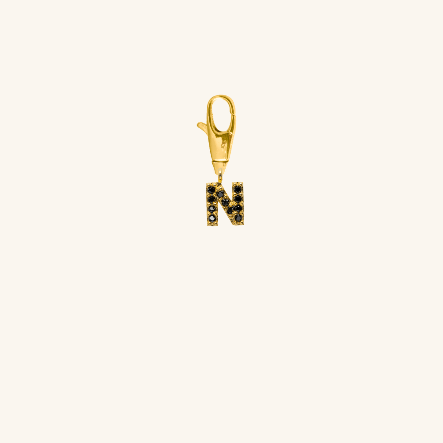 Gold Black Initial Pendant