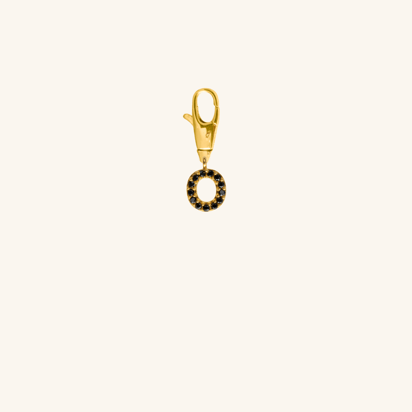 Gold Black Initial Pendant