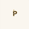  Gold Black Initial Charm - P 