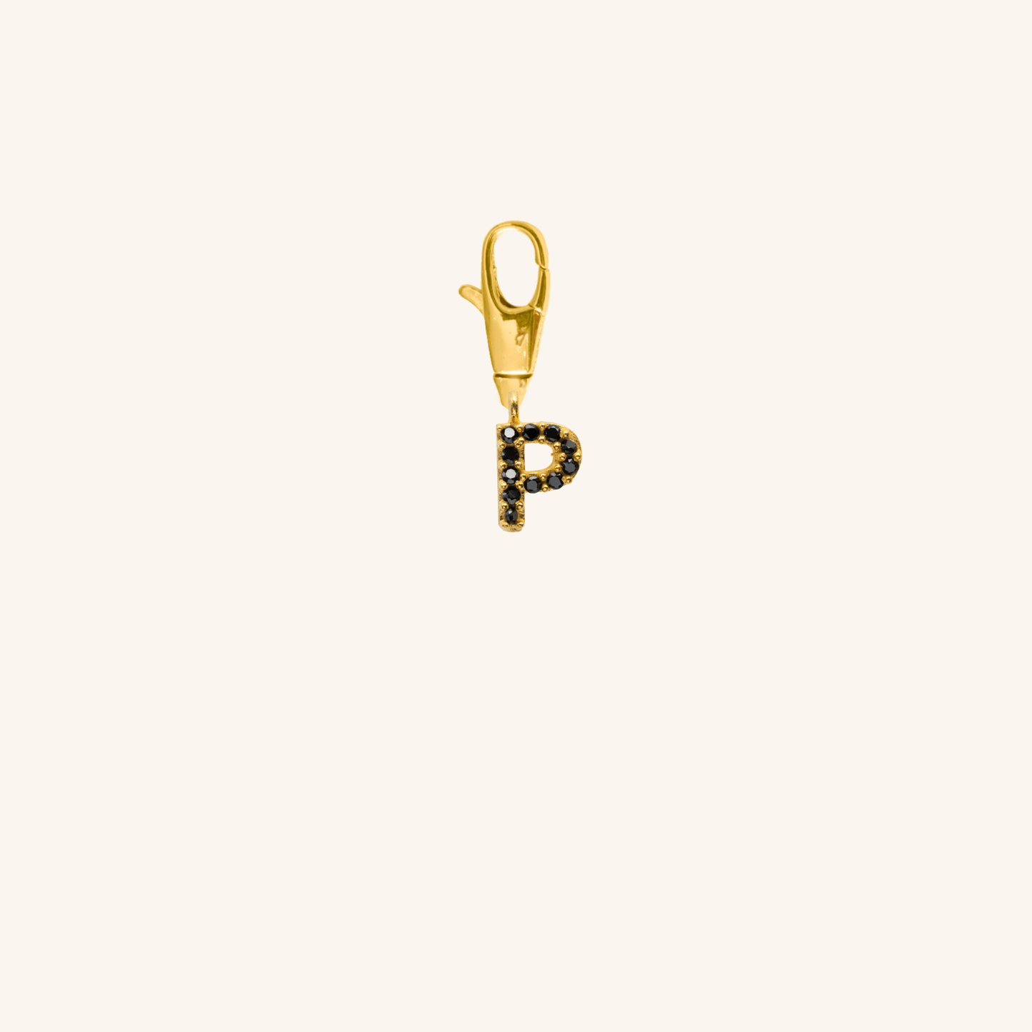 Gold Black Initial Pendant