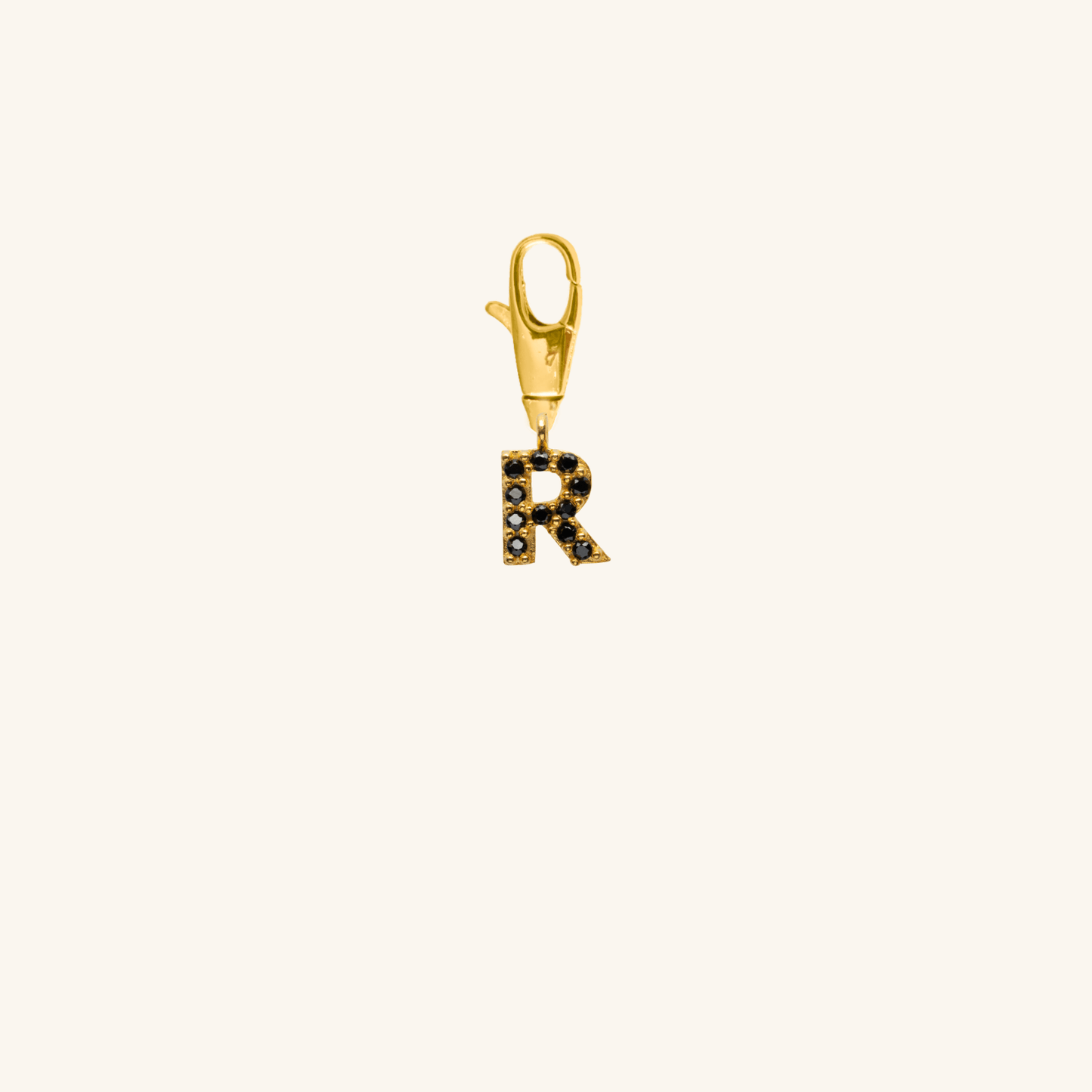 Gold Black Initial Pendant