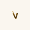  Gold Black Initial Charm - V 