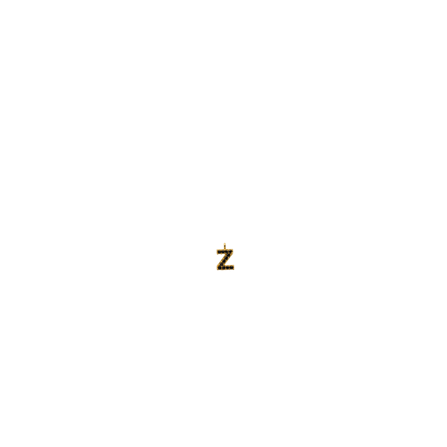 Gold Black Initial Charm - Z
