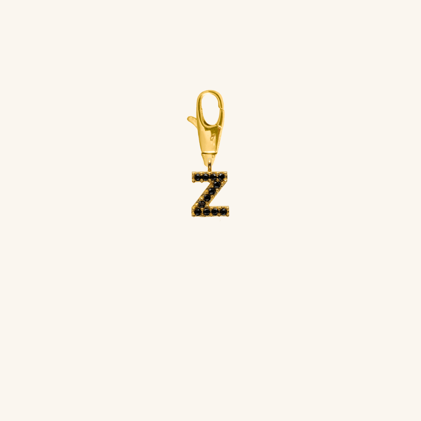 Gold Black Initial Pendant