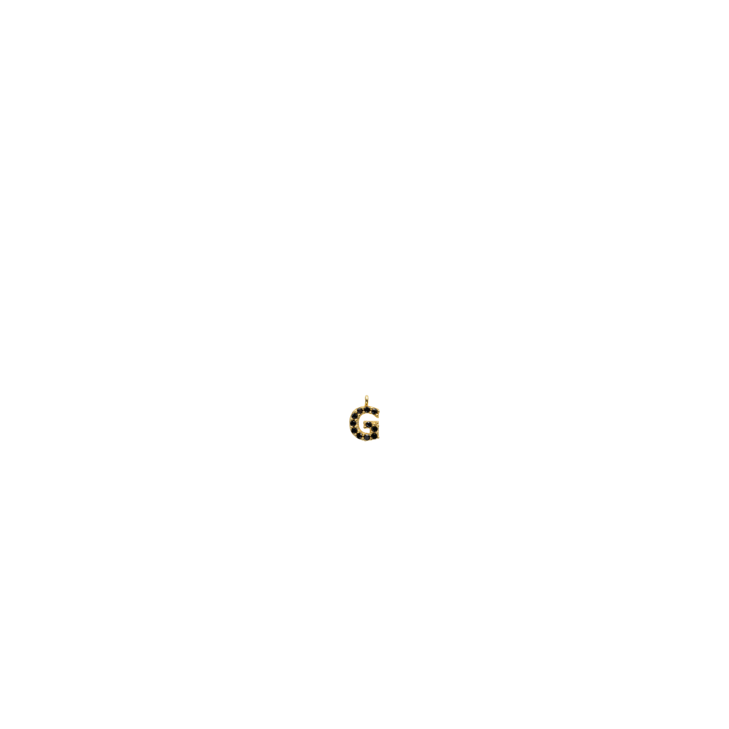 Gold Black Initial Charm - G