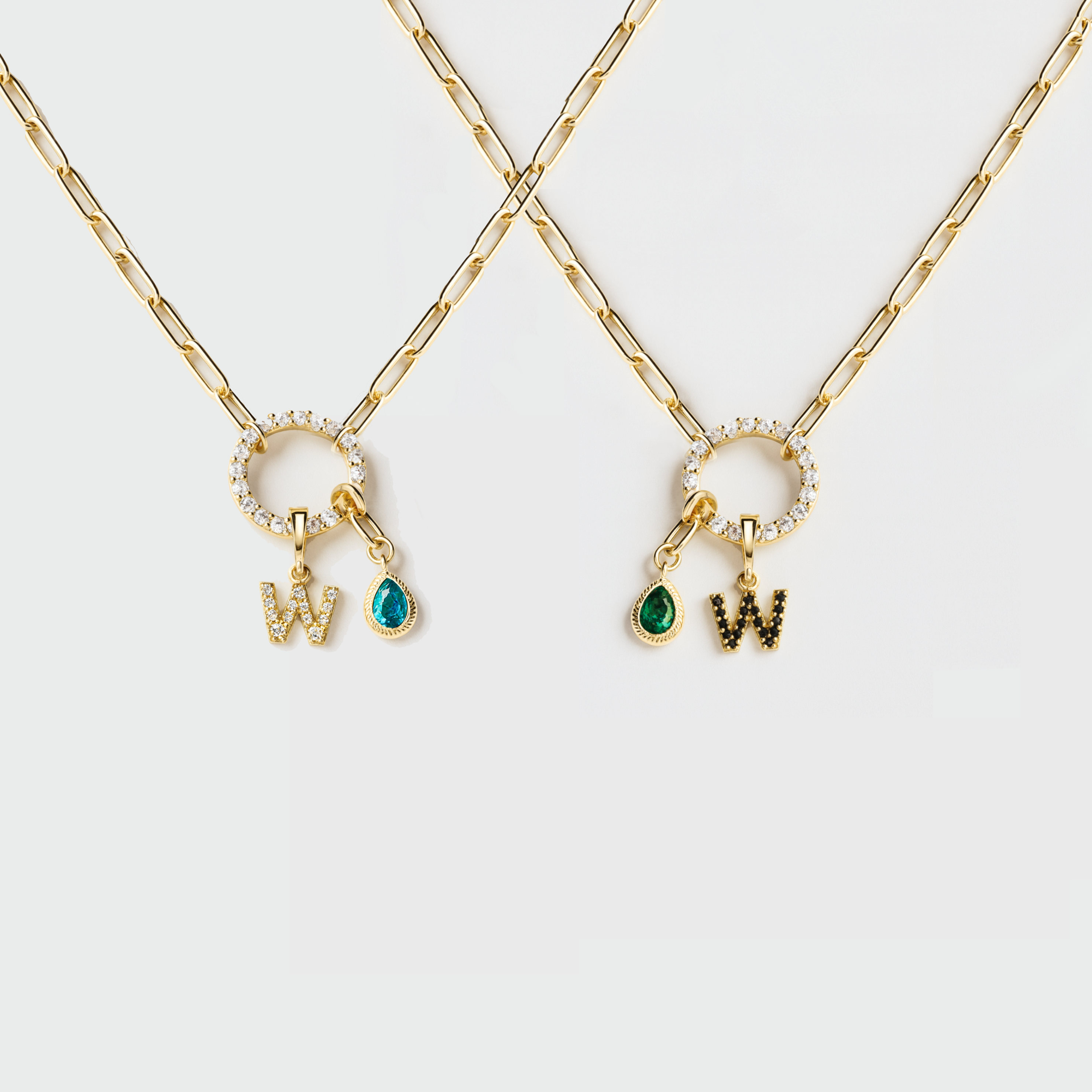 Gold Paperclip Initial Birthstone Friendship Necklace Bundle – Saint ...