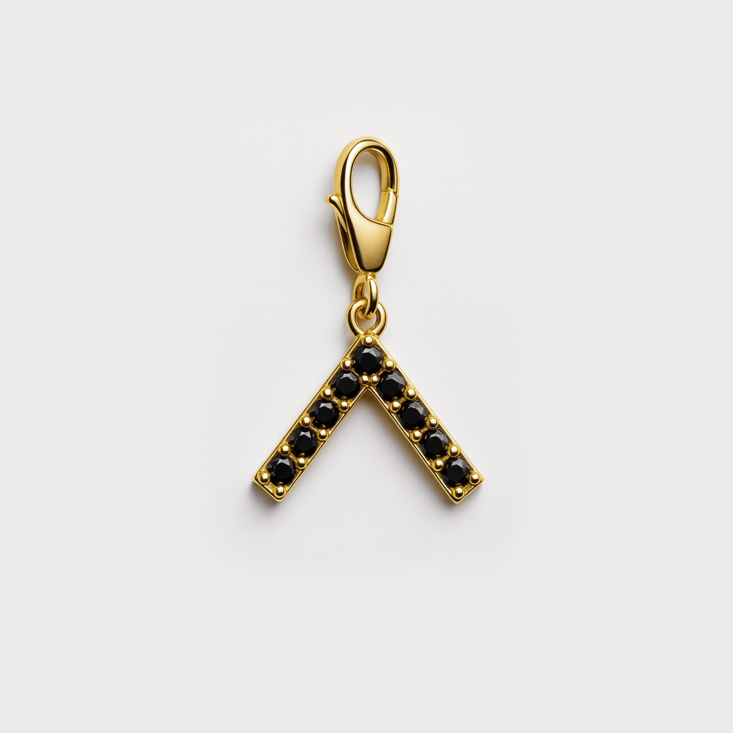 Black V wishbone Charm