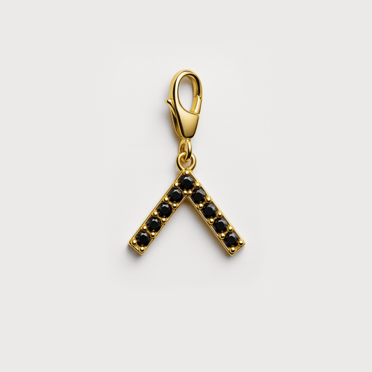 Black V wishbone Charm