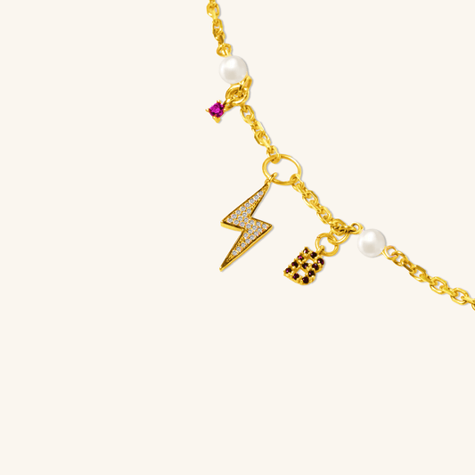 Gold initial charm necklace